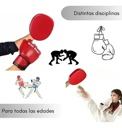 2x Focos Boxeo Manopla Entrenamiento Curvo Almohadilla Boxeo Rojo — foto 6