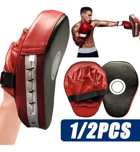 2x Focos Boxeo Manopla Entrenamiento Curvo Almohadilla Boxeo Rojo — foto 7