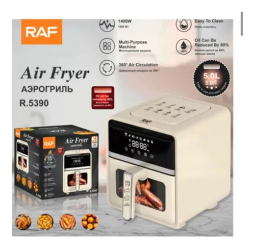 Air Fryer 5l Freidora De Aire 1400w Cocina Hogar G8 Blanco — foto 6