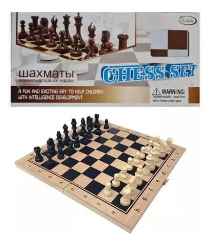Ajedrez Tablero De Madera Ajedrez Set Juego De Mesa — foto 2