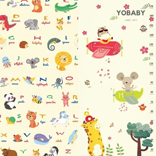 Alfombra Goma Eva Plegable Para Bebé / Play Mat Con Bolso Multicolor Animales-jirafa — foto 2