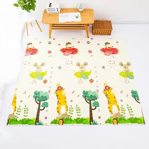 Alfombra Goma Eva Plegable Para Bebé / Play Mat Con Bolso Multicolor Animales-jirafa — foto 4