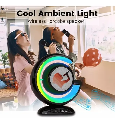 Altavoz Parlante Para Karaoke + 2 Micrófonos Bluetooth Ys110 Negro — foto 2