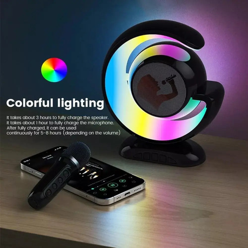 Altavoz Parlante Para Karaoke + 2 Micrófonos Bluetooth Ys110 Negro — foto 3