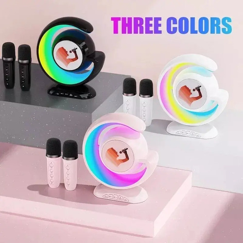 Altavoz Parlante Para Karaoke + 2 Micrófonos Bluetooth Ys110 Negro — foto 4