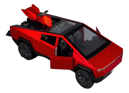 Auto Tesla Cybertruck Con Quad Escala 1:36 Juguete Metal Varios — foto 2