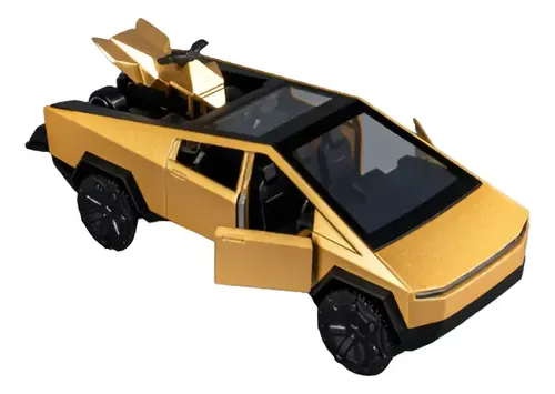 Auto Tesla Cybertruck Con Quad Escala 1:36 Juguete Metal Varios — foto 3