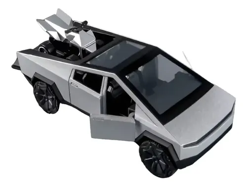 Auto Tesla Cybertruck Con Quad Escala 1:36 Juguete Metal Varios — foto 4