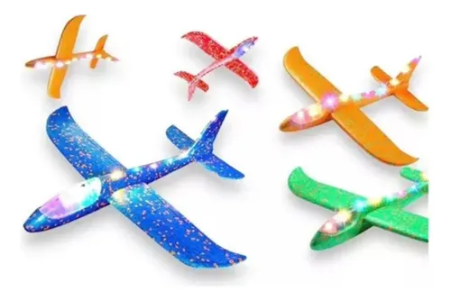 Avión Planeador De Plumavit Con Luces Led Juguete Varios — foto 2