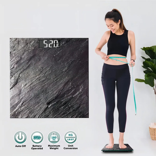 Balanza De Baño Báscula Digital Led Hasta 180kg Color Negro — foto 8