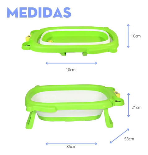 Bañera Plegable + Chojí Con Diseño De Ranita Con Termómetro Verde — foto 2