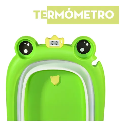 Bañera Plegable + Chojí Con Diseño De Ranita Con Termómetro Verde — foto 3