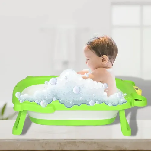Bañera Plegable + Chojí Con Diseño De Ranita Con Termómetro Verde — foto 7