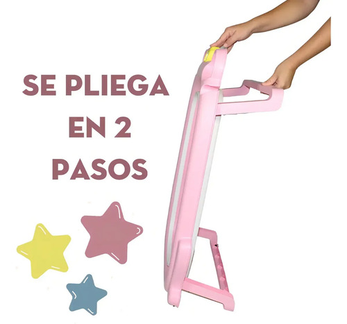 Bañera Plegable + Cojín Con Diseño De Ranita Con Termómetro Rosa — foto 3