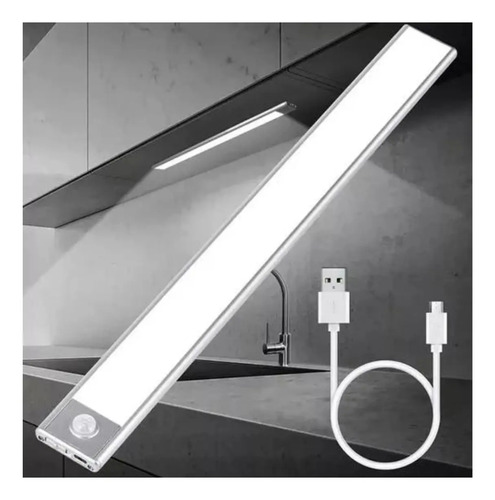 Barra Luz Led Recargable Sensor Movimiento Multiuso Gris — foto 3