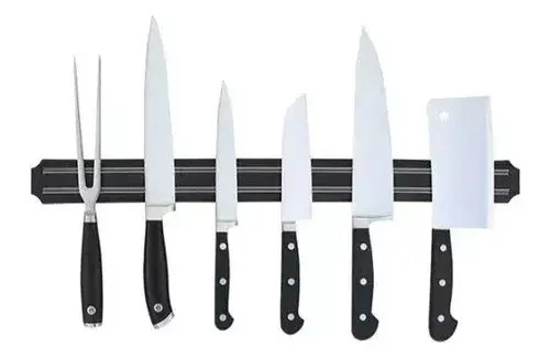 Barra Magnética Imán Cuchillos Cocina Herramientas 33cm Negro