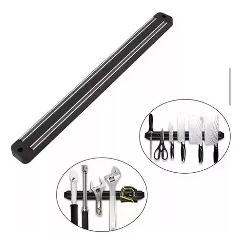 Barra Magnética Imán Cuchillos Cocina Herramientas 33cm Negro — foto 2