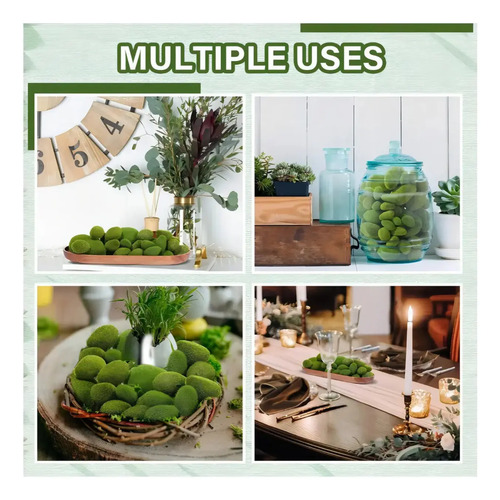 Bolitas De Musgo Artificial 10pcs Piedras Verdes De Musgo — foto 4