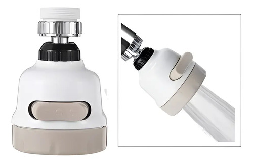 Cabezal Adaptador Llave Grifo Lavaplatos Universal 360° Blanco