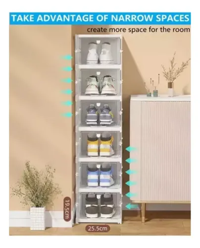 Cajas Organizador De Zapateros Plegables 6pz Sin Instalación Blanco — foto 4