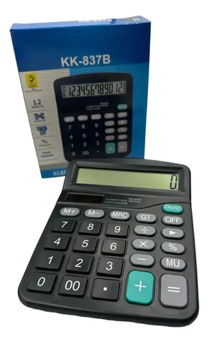 Calculadora 12 Dígitos Portátil De Escritorio Números Grande Negro — foto 3