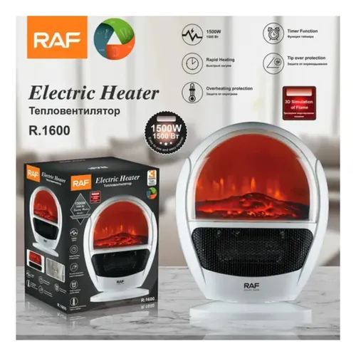 Calefactor Con Ventilador Eléctrico 1500w Raf Blanco — foto 6