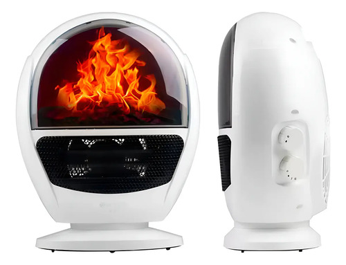 Calefactor Portátil Raf Tipo Chimenea Blanco 1500w Con Llama