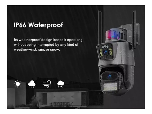 Cámara Vigilancia Wifi Exterior 2k 4mp Doble Lente Alarma Negro — foto 5