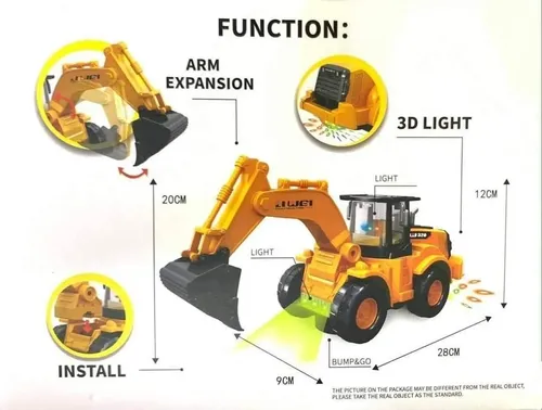 Camión Súper Excavador Con Luz Y Sonido Juguete Para Niños Camión Excavador — foto 3