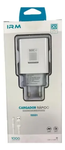 Cargador Carga Rápida Usb-c + Usb+a Irm Doble Salida Blanco — foto 2