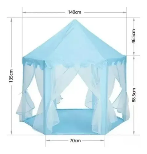 Carpa Infantil Castillo Portátil Niño Niña Con Mosquitero Celeste — foto 2