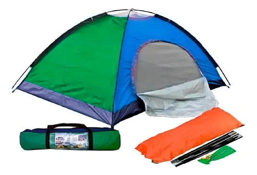 Carpa Para Acampar Glamping Armable Para 3 Personas 200x150 Verde