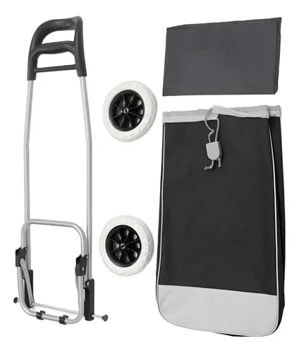 Carrito De Compras Plegable De Tela 30kg Carrito De Feria Varios — foto 4