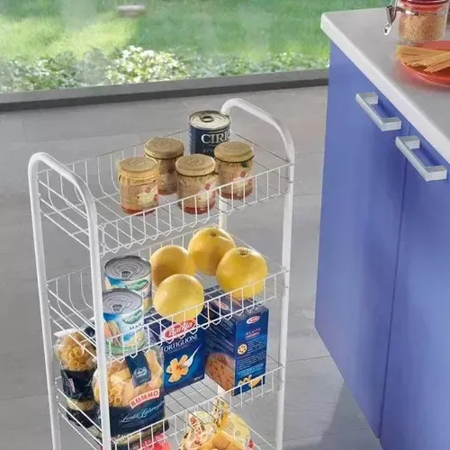 Carrito Verdulero Frutero Organizador 4 Estantes Con Ruedas Blanco — foto 3