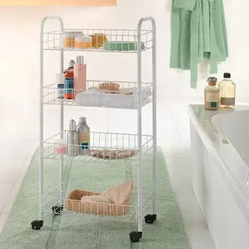 Carrito Verdulero Frutero Organizador 4 Estantes Con Ruedas Blanco — foto 4