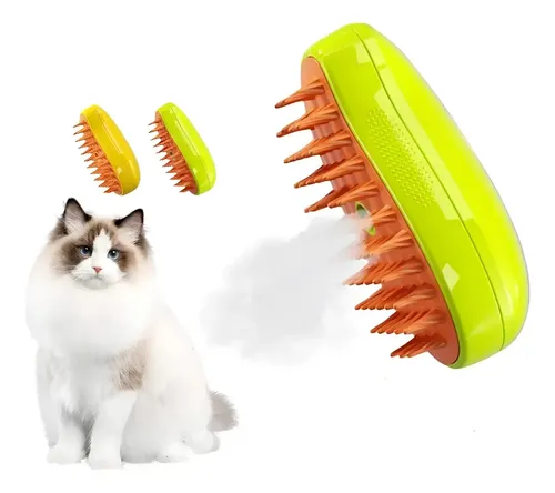 Cepillo Automático Para Gatos A Vapor 3 En 1 Verde