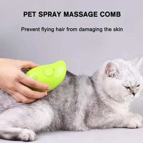 Cepillo Automático Para Gatos A Vapor 3 En 1 Verde — foto 4