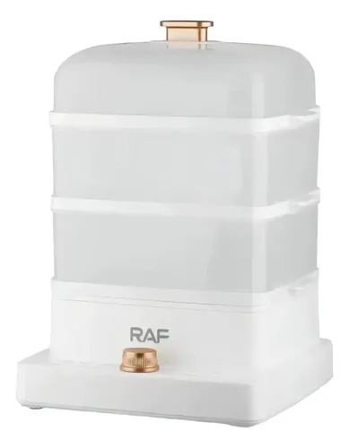 Cocina A Vapor Vaporera Eléctrica Raf R5238 De 3 Niveles Color Blanco
