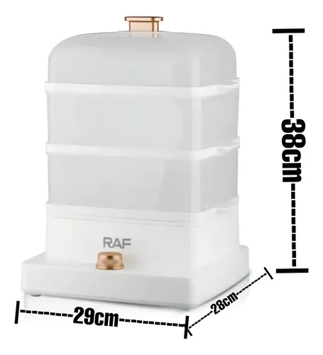 Cocina A Vapor Vaporera Eléctrica Raf R5238 De 3 Niveles Color Blanco — foto 4