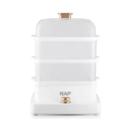 Cocina A Vapor Vaporera Eléctrica Raf R5238 De 3 Niveles Color Blanco — foto 5