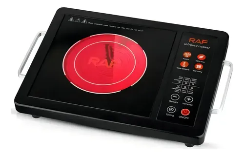 Cocina Eléctrica Infrarroja 1 Hornilla Raf 3500w Táctil Pantalla Digital Negro