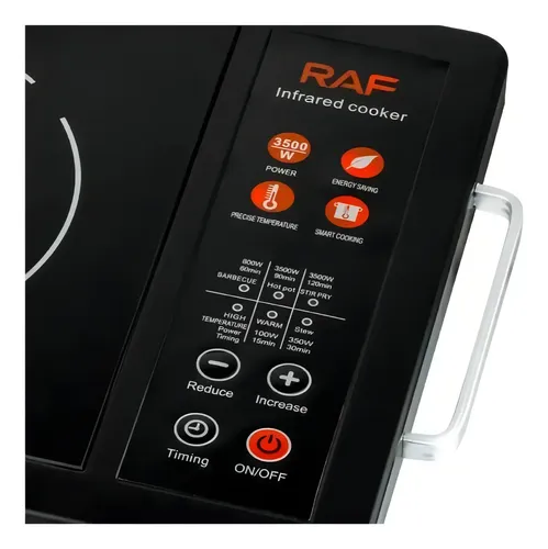 Cocina Eléctrica Infrarroja 1 Hornilla Raf 3500w Táctil Pantalla Digital Negro — foto 4