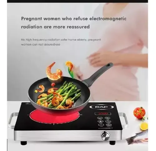 Cocina Encimera Portatil Eléctrica Raf Infrarroja Digital Negro — foto 5