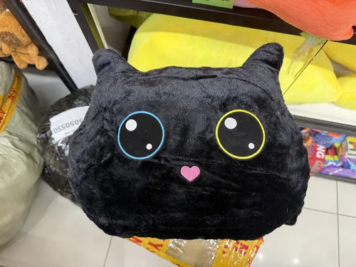 Cojín Peluche Gato Kawaii Almohada Decorativa Negro — foto 3