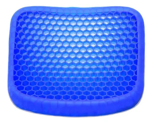 Cojín Silicona Asiento Gel Confortable Lavable Portátil  Azul