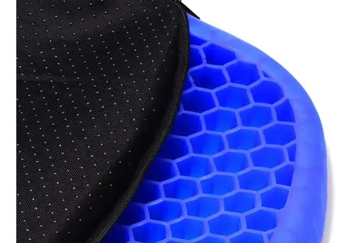 Cojín Silicona Asiento Gel Confortable Lavable Portátil  Azul — foto 4