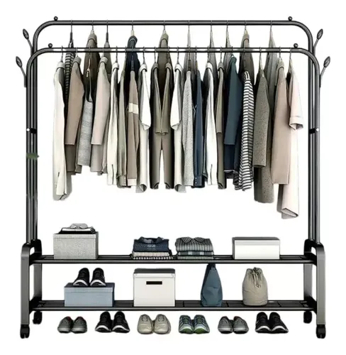 Colgador Perchero Multiusos Para Ropa Y Zapatos Negro — foto 5