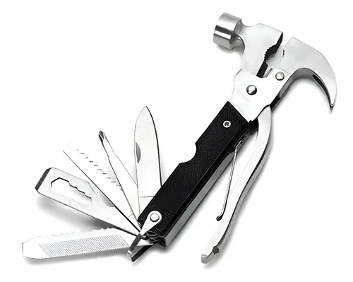 Cortaplumas Martillo Hacha Multiuso Equipo Camping Pesca Negro