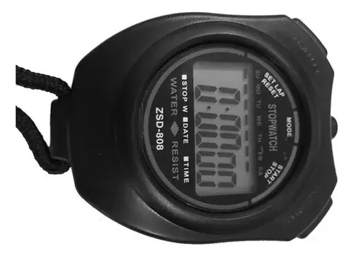 Cronometro Deportivo Digital Fitness Impermeable 1/100s Con Reloj Alarma Y Calendario Para Entrenador Y Arbitro Negro — foto 5