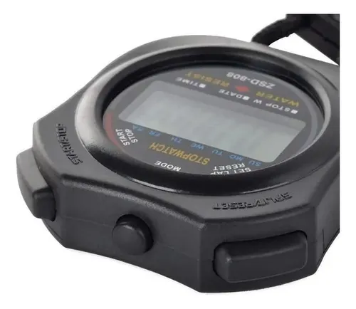 Cronometro Deportivo Digital Fitness Impermeable 1/100s Con Reloj Alarma Y Calendario Para Entrenador Y Arbitro Negro — foto 6